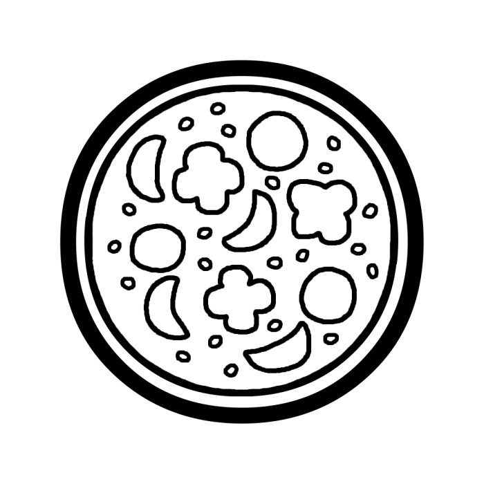 かわいいピザイラスト・フリー素材なら「シンテリ」