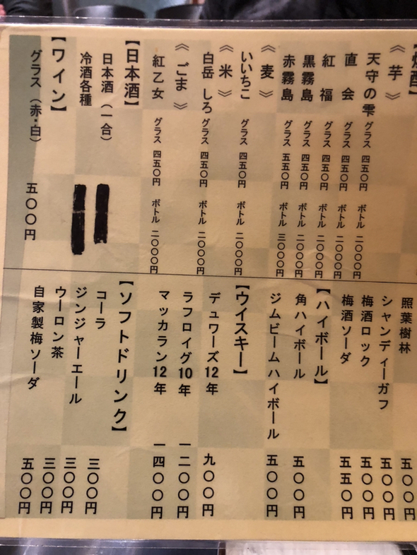 昭和レトロ 喫茶 メニュー表