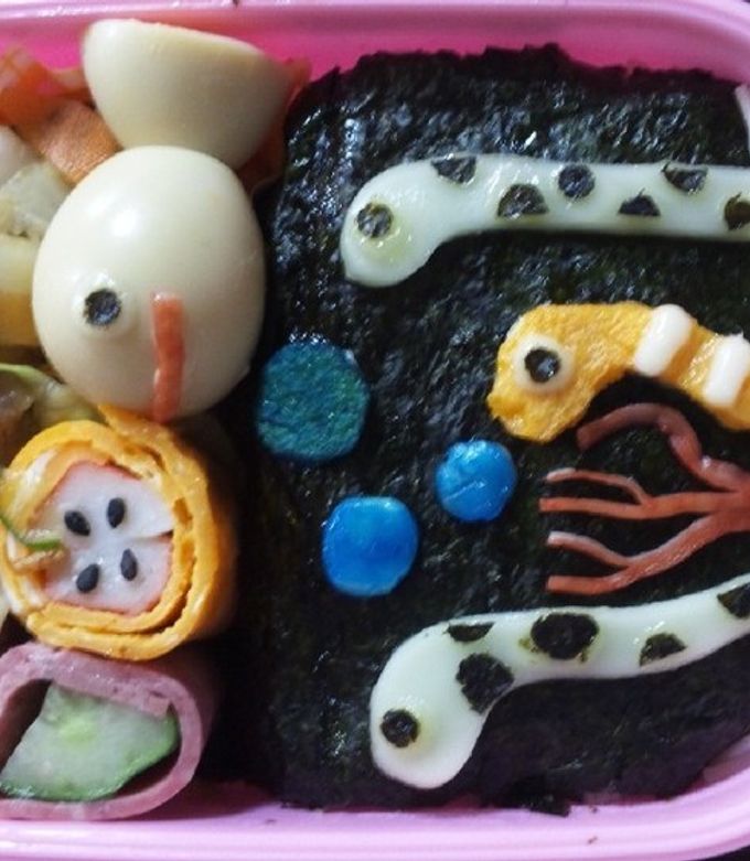水族館キャラ弁 作り方TikTok