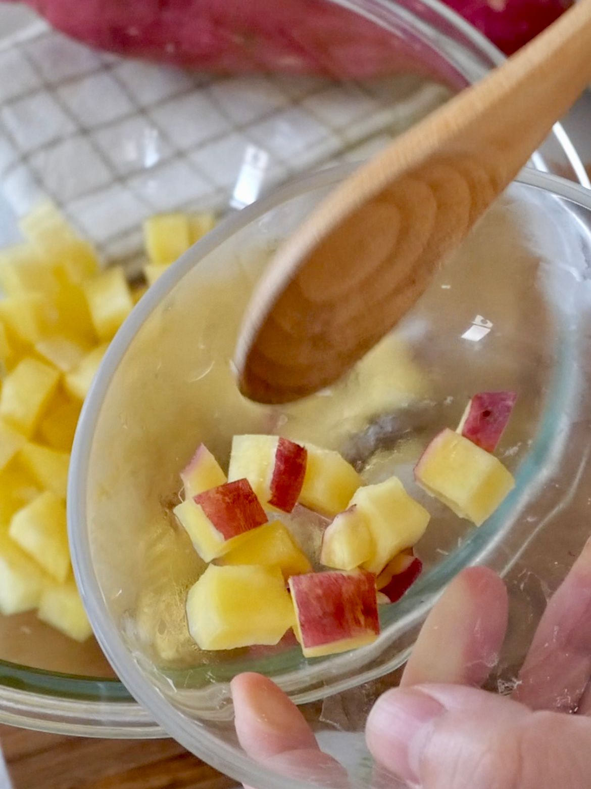 レンジでさつまいも蒸しパン♪