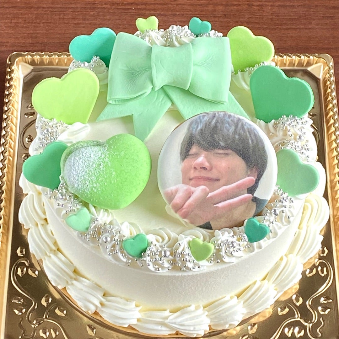 クレイケーキ 推しケーキ 生誕祭 誕生日 緑