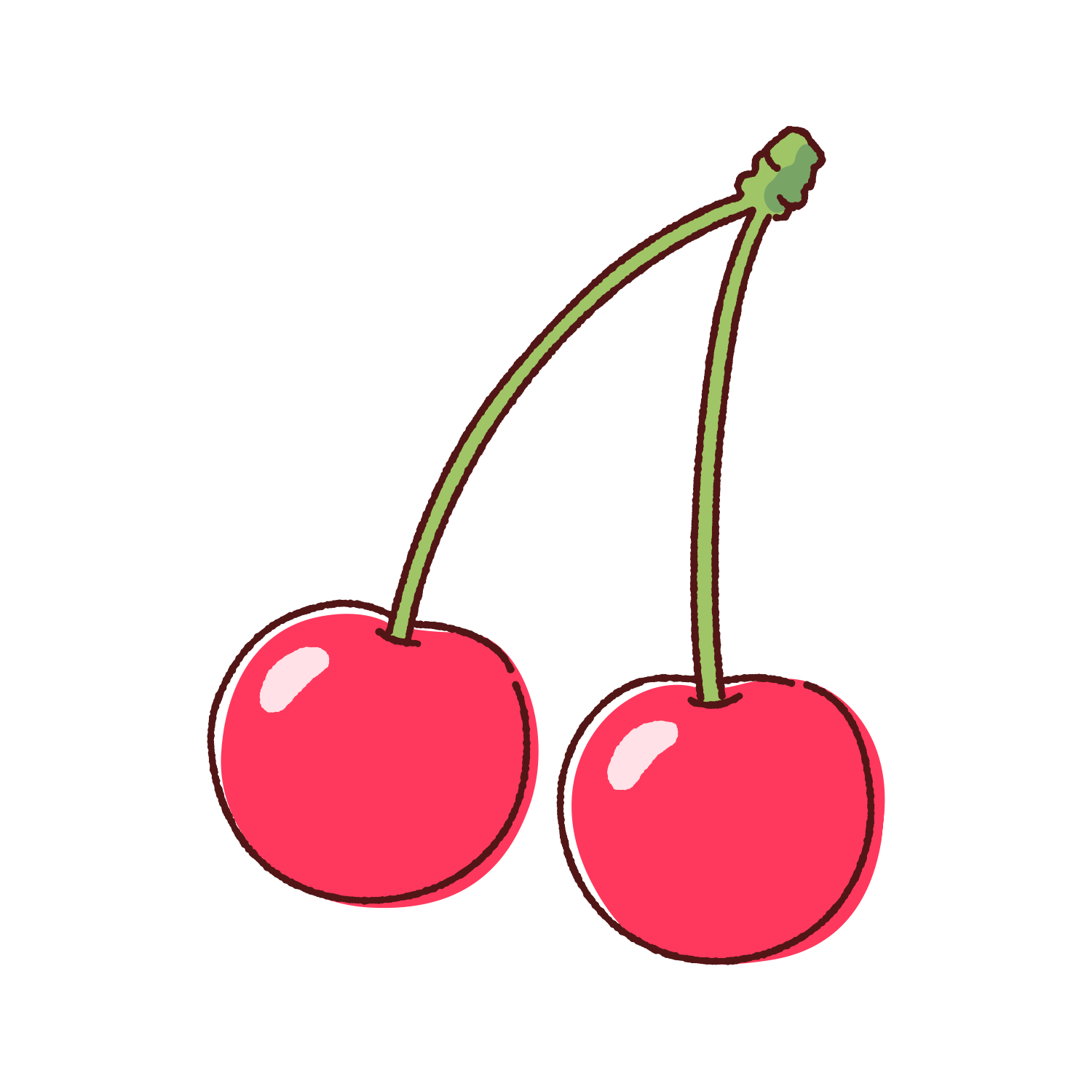 サクランボ無料イラスト&かわいいフリー素材集 ねこ画伯コハクちゃん