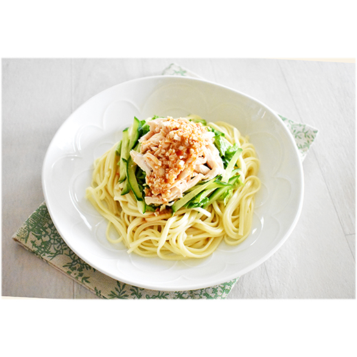 夏野菜のバンバンジー麺