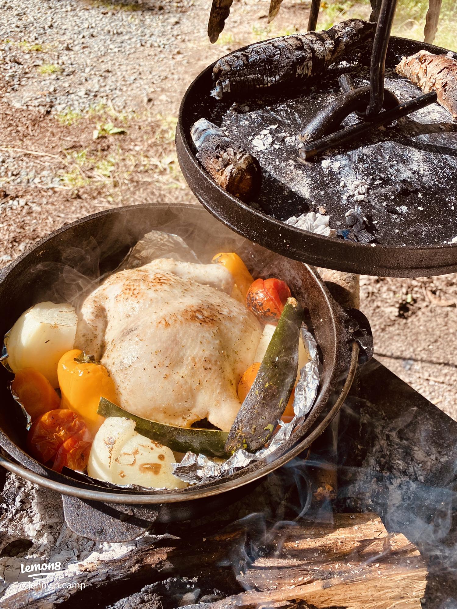 ダッチオーブンで作るローストチキン レシピ骨付きもも肉