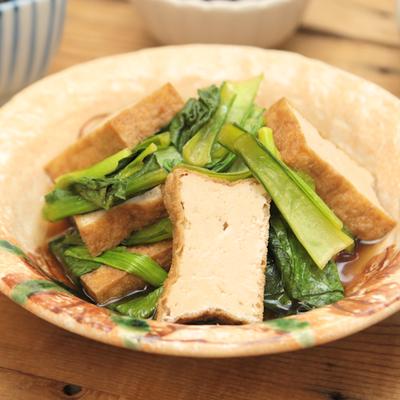 レンジで簡単小松菜と油揚げのさっぱりおひたし☆