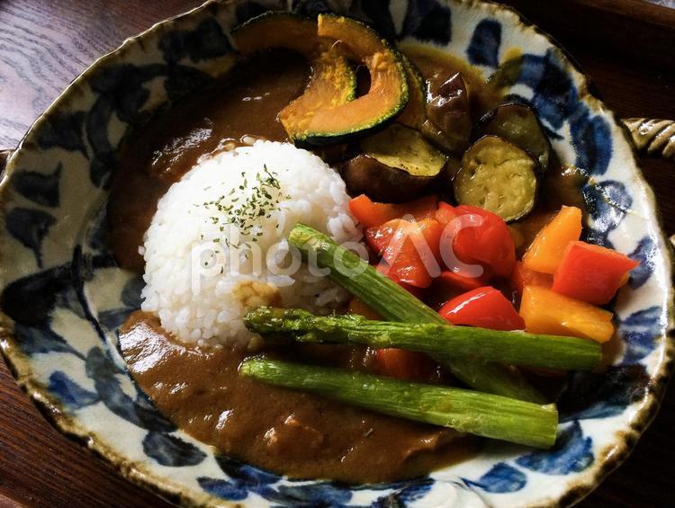 料理: 成功・残り夏野菜カレーオモダカ