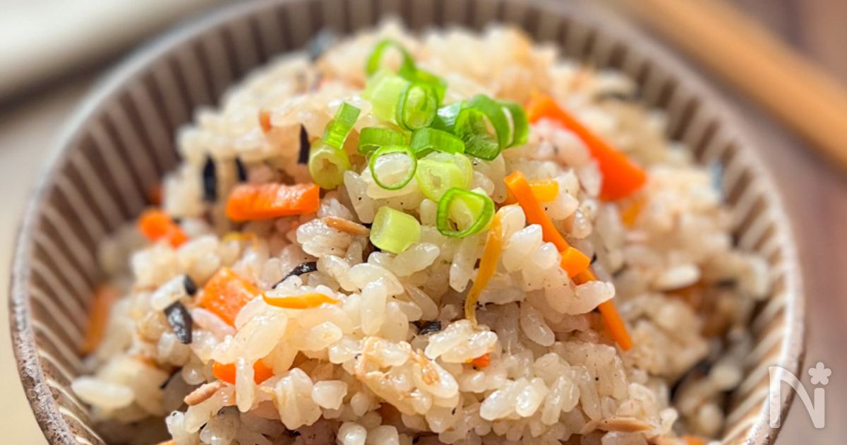 ツナとグリーンピースの炊き込みご飯