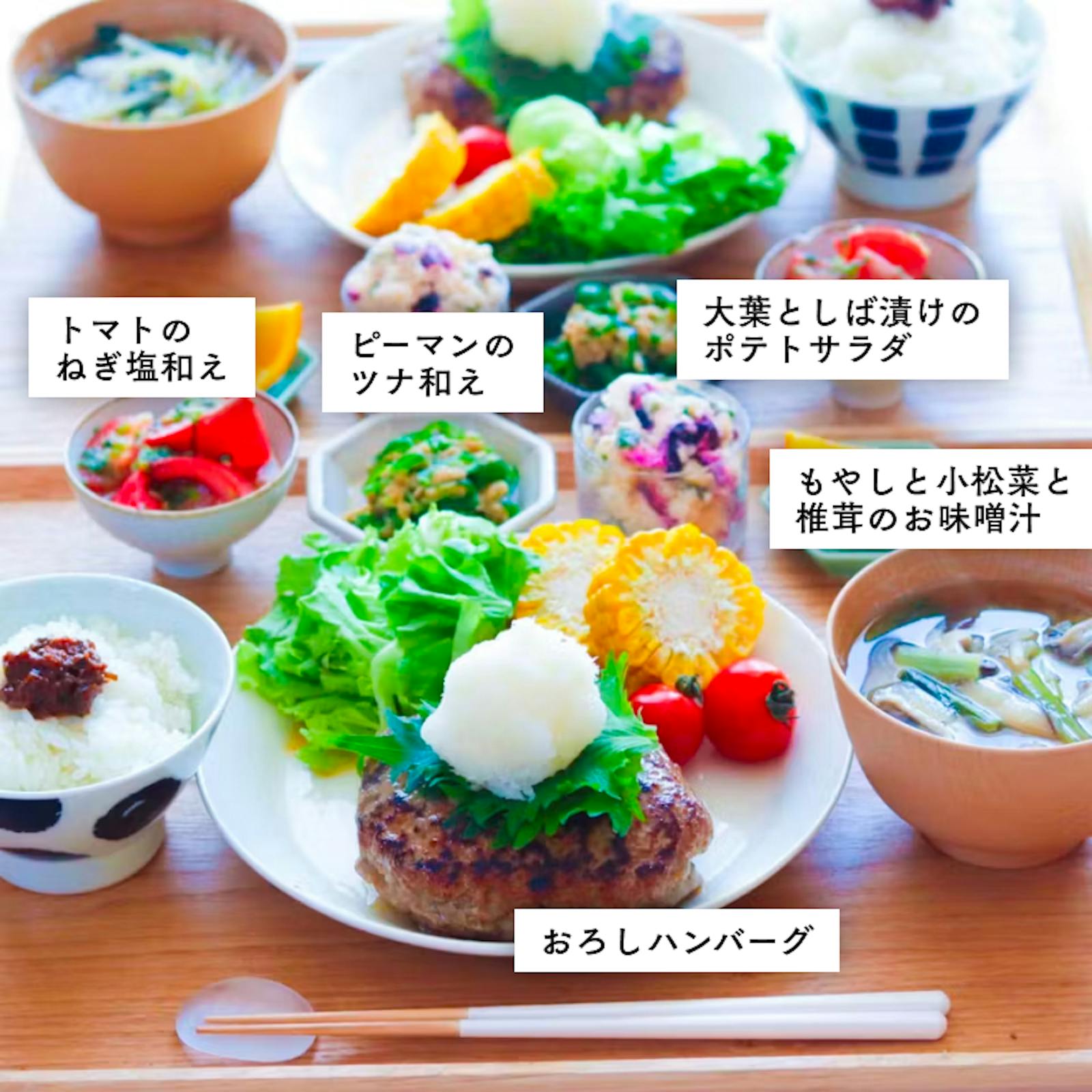 ハンバーグのつけ合わせ3品クラシル