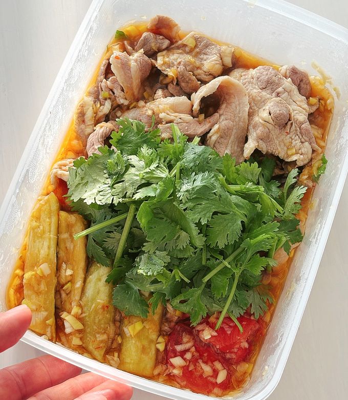 豚しゃぶとなすの重ね蒸し