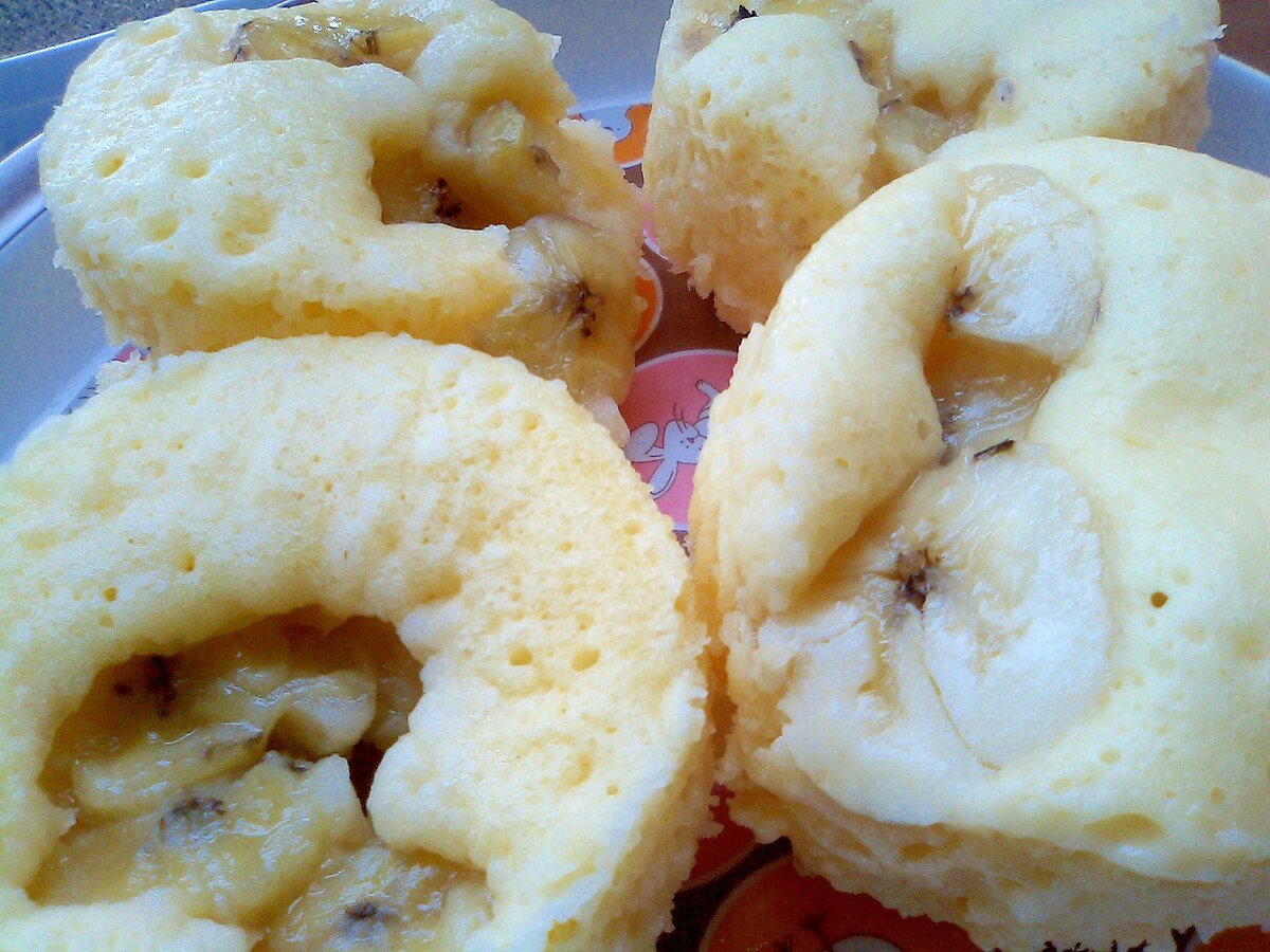 ホットケーキMixで蒸しパン改良版メモ☆バナナ蒸しパン。.*・laugh and be lucky・*