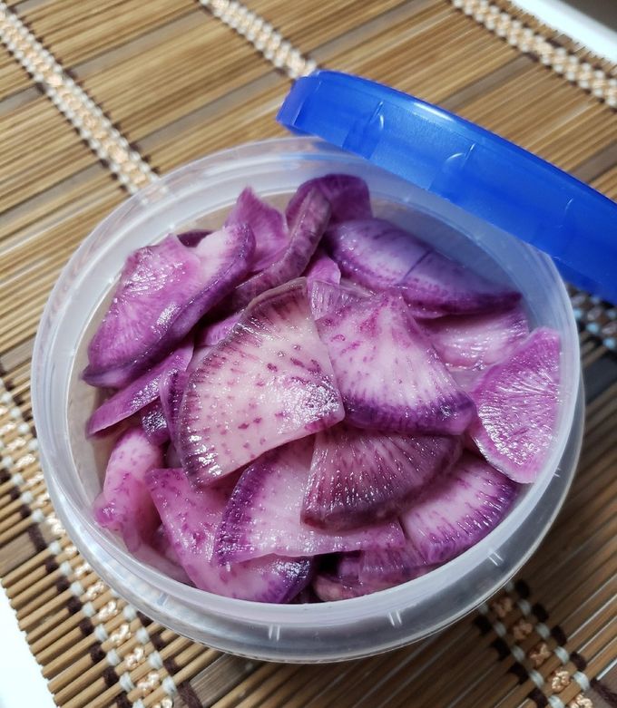 レシピNo38 紫大根の甘酢漬け - 有機野菜・京野菜の京都やおよしのブログ