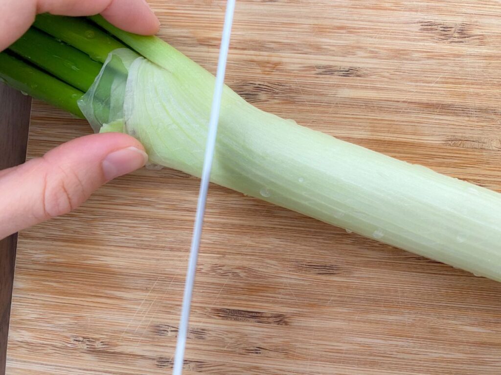 土付きネギの下処理方法比嘉農園