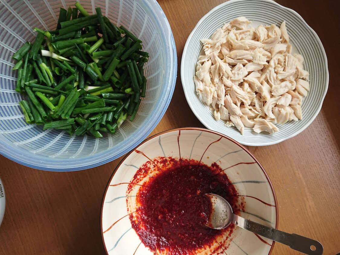 ささみと新玉ねぎのキムチごま和え ビールのおつまみに♪