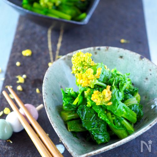 菜の花のからしマヨネーズ和え 春を感じたいときに食べたいひと品 ！ほろ苦い菜の花とからしマヨネーズが相性抜群♪macaroni マカロニ