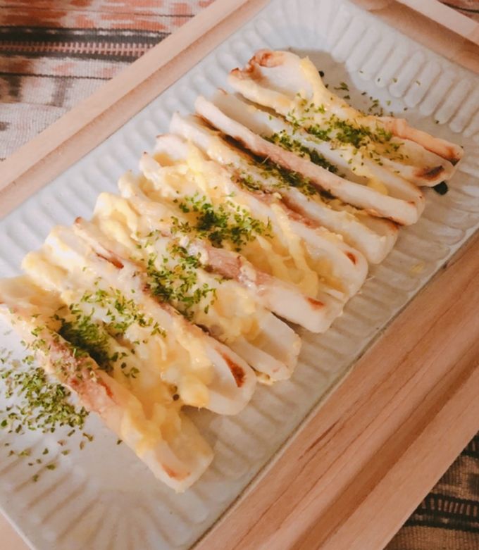 トースターで作る♪ ちくわとのりチーズのくるくる巻き