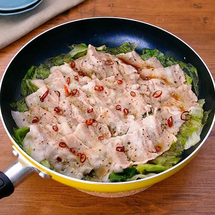 旨辛♡豚肉とレタスのレンジ蒸し