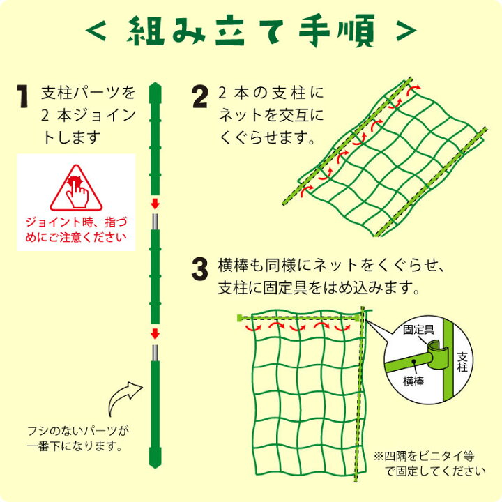 ニチカン：キュウリ支柱セット ネット付の通販園芸ネット