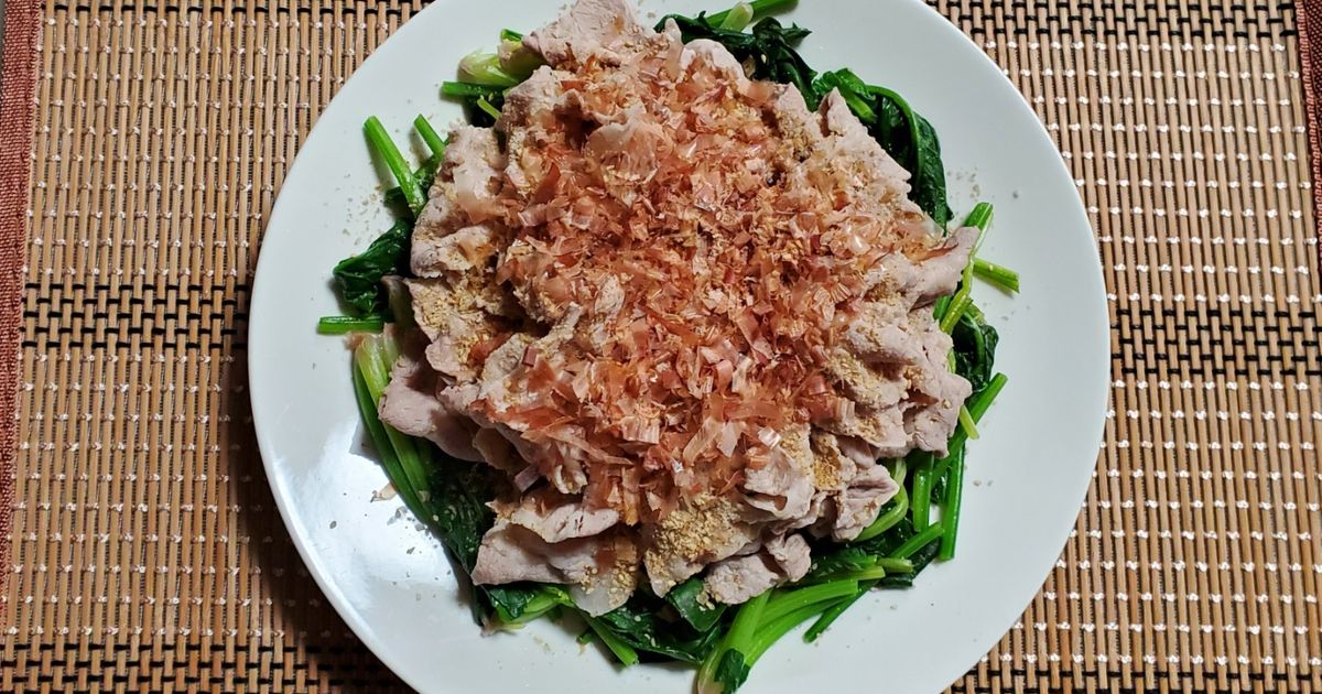 夕飯おかずに。ほうれん草と豚肉のポン酢炒め