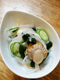 子供も食べられる酢の物！ベビーホタテで☆