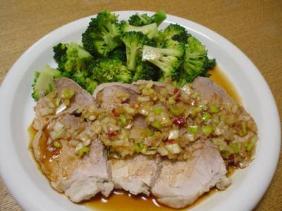 ゆで豚の塩だれあえ