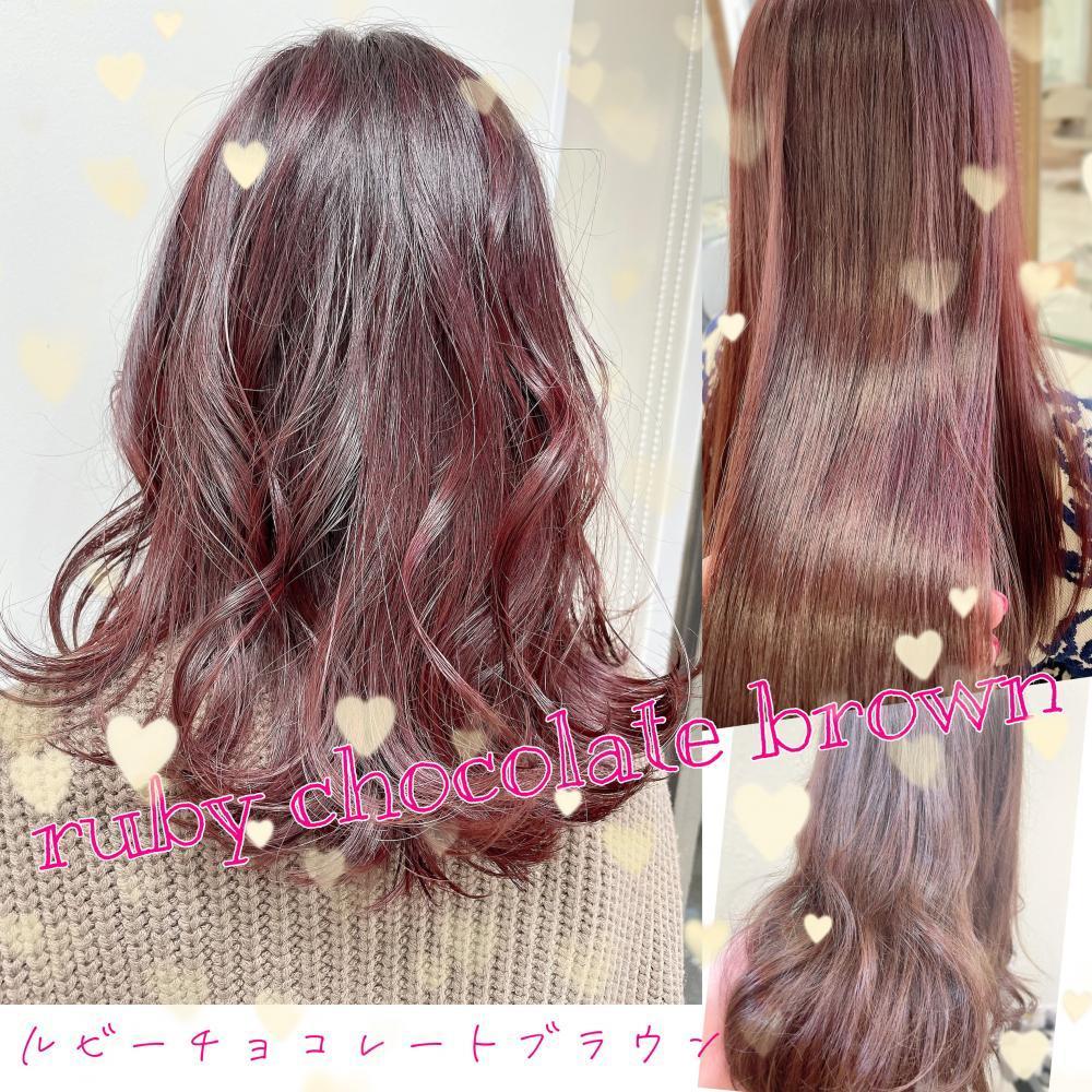 ⭕️ブリーチ1回&なし⇨チョコレート ココア ブラウンとボルドーの染め方レシピ - 美容師髪技屋さんの「髪ブログ」
