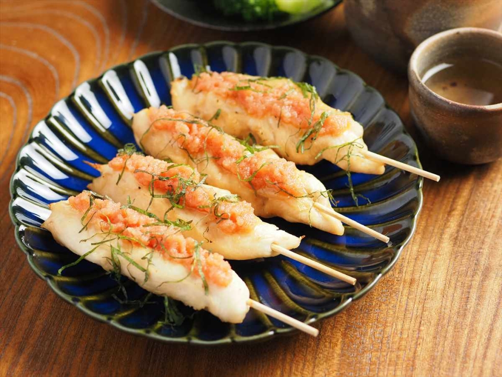 たたきササミのしょうが照り焼き