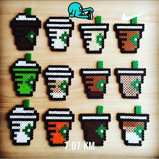 アイロンビーズ空をかける❀クリームソーダのガーランド