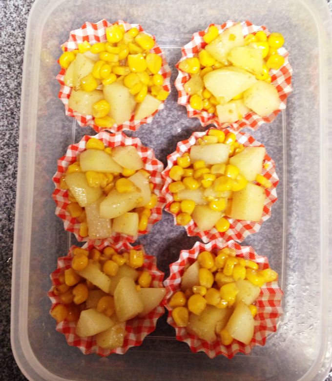 コーンを纏めて焼く