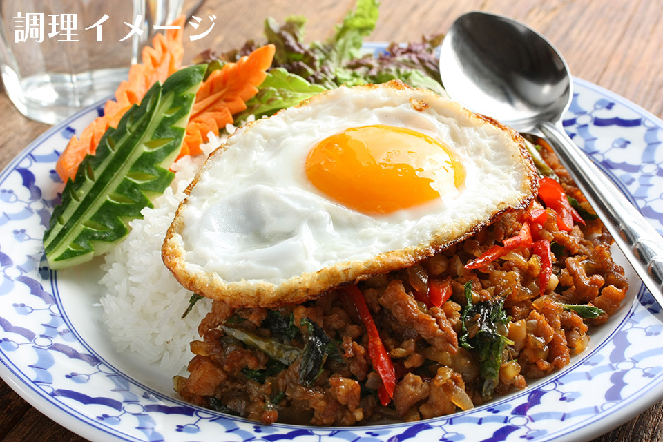 鷄むねとナスピーマンのナッツガパオ炒め ゆーこどんSnapdish スナップディッシュID:rXOOra