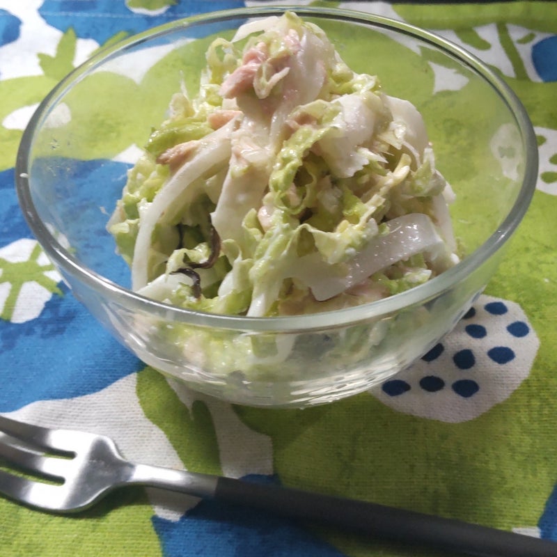 白菜とツナの塩こんぶ和え