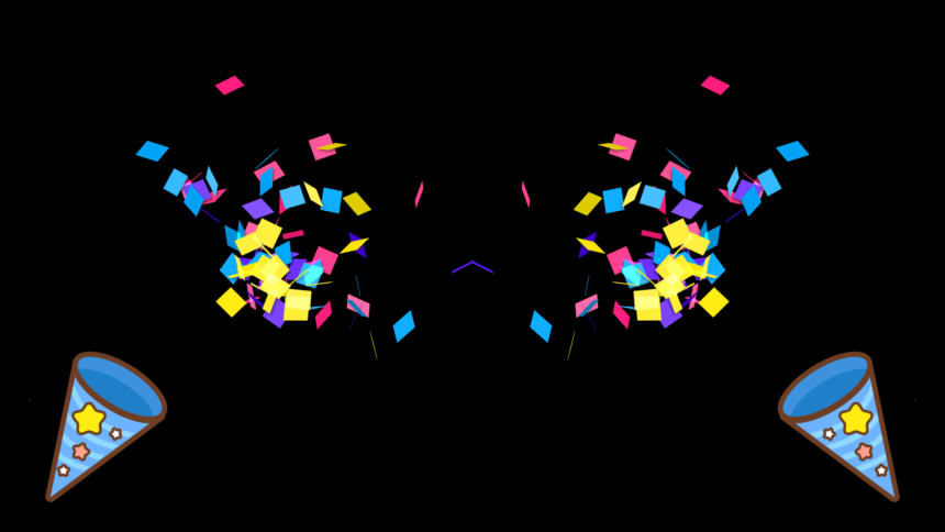 合成素材 クラッカーと紙吹雪無料動画素材ムビデコ