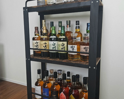 大容量 酒ディスプレイラック鉄と木の組み合わせウイスキー ワイン 日本酒 ボトル棚 キッチン リビング バー 収納 シンプルAmazonxixining ウイスキー 棚 ワインラック ボトルラック リキュールボトルディスプレイシェルフ 3段 木製 コーヒーシロップラック