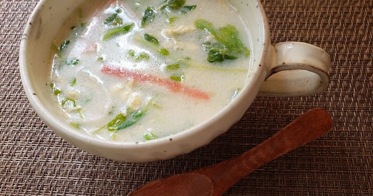 豆苗のかきたまスープ