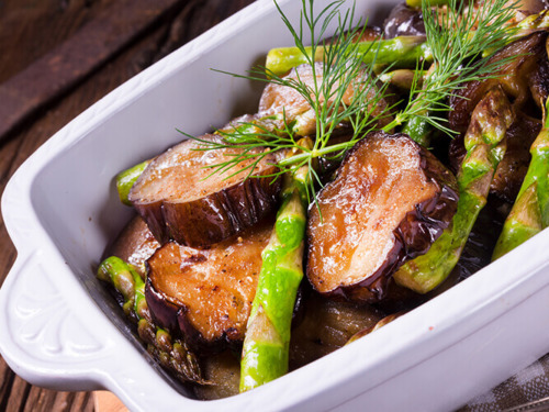 なすとアスパラのおかか酢醤油和えレシピサイトNadia