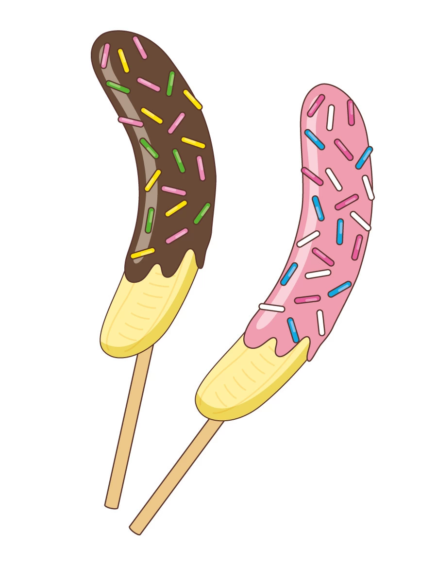 ぬりえ 季節夏祭りの金魚・りんご飴・チョコバナナ 無料ダウンロードOKな塗り絵です ASOPPA!レシピ - あそっぱ