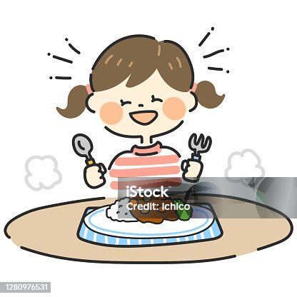 パンを食べる子供の無料イラスト素材おしゃれでかわいいフリーイラスト素材 イラストナビ