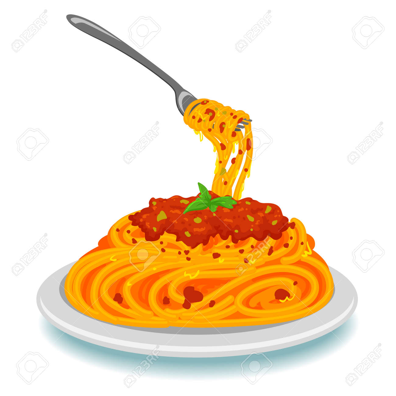 ピンクのお皿にのったミートソースパスタの無料 フリー イラストかわいい手描きの無料素材「てがきっず」保育園・小学校・介護施設にぴったりのフリー素材 イラスト