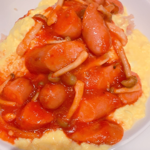 トマト缶で甘くないチキンライス