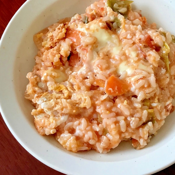 ベーコンと卵のリゾット