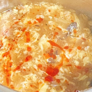 豆苗のかきたまスープ