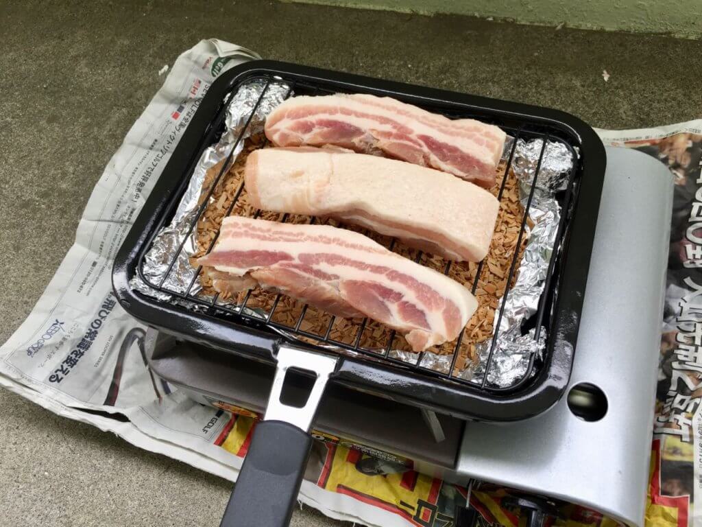 簡単！魚焼きグリルでベーコンとエリンギエッグ