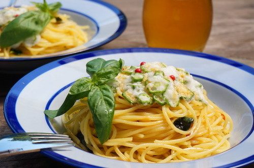 おつまみパスタ♡カッペリーニと三つ葉の冷製パスタ