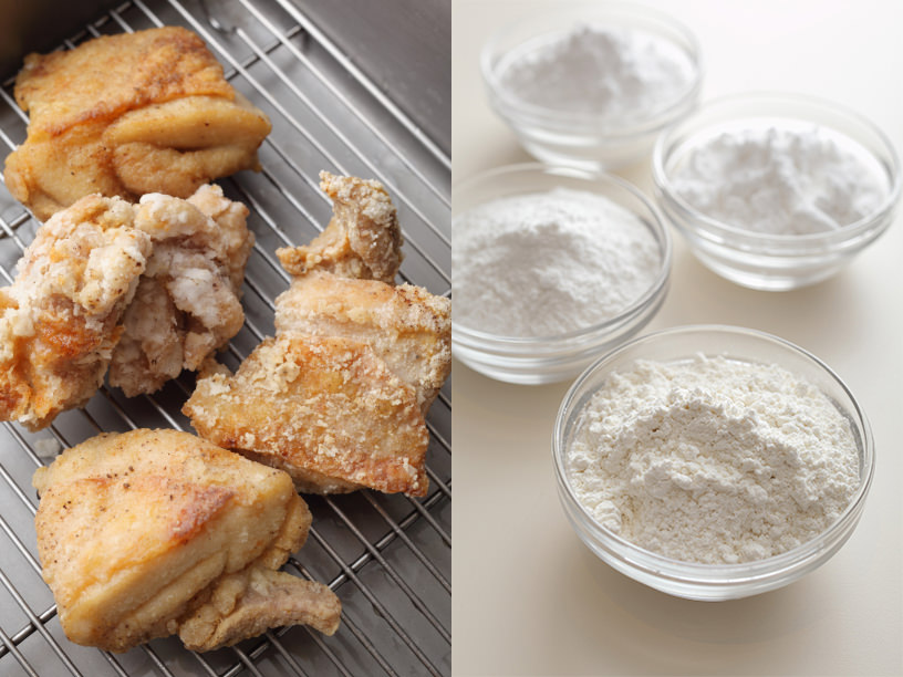 唐揚げをカリカリ＆ジューシーに揚げる「衣の配合」を徹底比較！ 薄力粉や片栗粉など全5種の衣を比較 - dressing ドレッシング