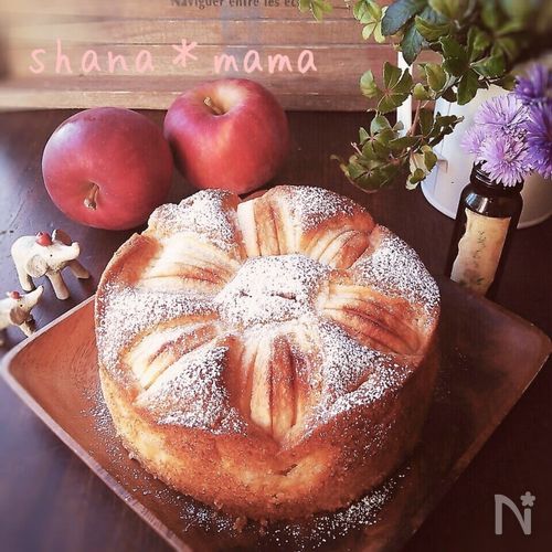 フライパンでリンゴのケーキ