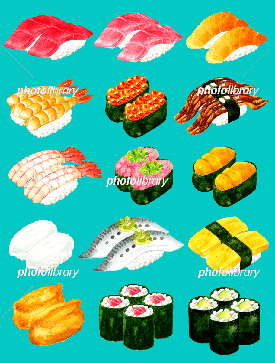 たまごのお寿司のイラスト - イラストの里
