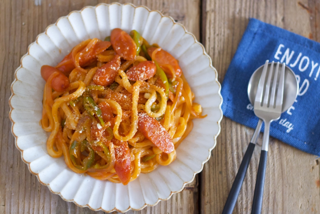 ナポリタンを乾麺うどんで作る もちもちシコシコで最高 筋肉料理人- メシ通ホットペッパーグルメ