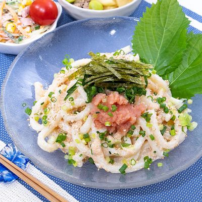 ふわもち生地の明太クリームチーズソースピザ