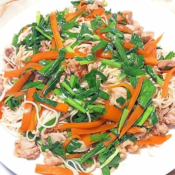 おろしポン酢で♪カリカリ豚のそうめんサラダ