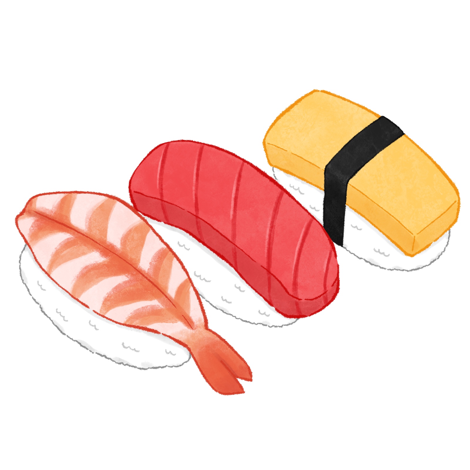 いくらのお寿司イラストレイン🚂 - イラスト無料素材