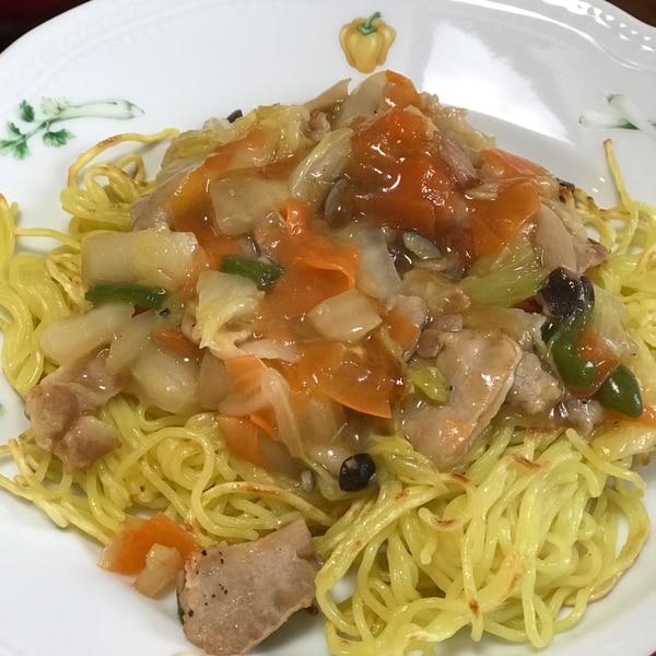 めんつゆで簡単あんかけ焼きそば レシピ・作り方 by tommeg1202 - 楽天レシピ